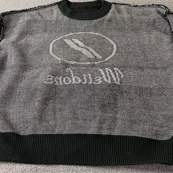 WELLDONE Jacquard Sweater Black Wool Blend Mens Size Medium - Picture 5 of 13